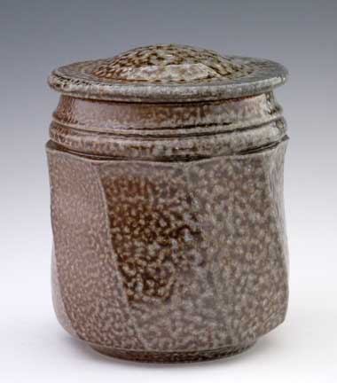 Wood Fired and Salt Glazed Covered Jar  