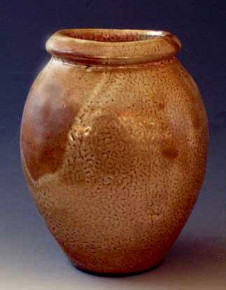 Wood Fired Shino Glazed Vase 