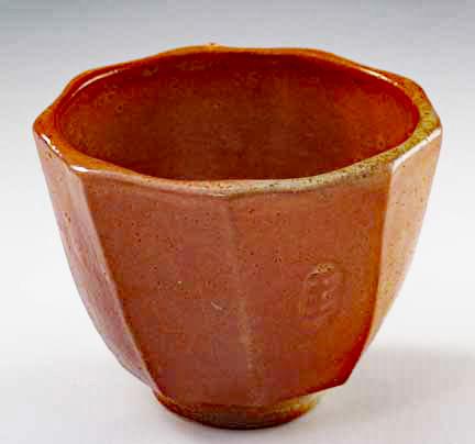 								 								 								 								 								 Wood Fired Shino Glazed Tea Bowl. OLS-WF-202										