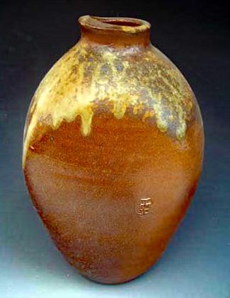OLS-WF-8, Vase with Natural Ash on Shoulder