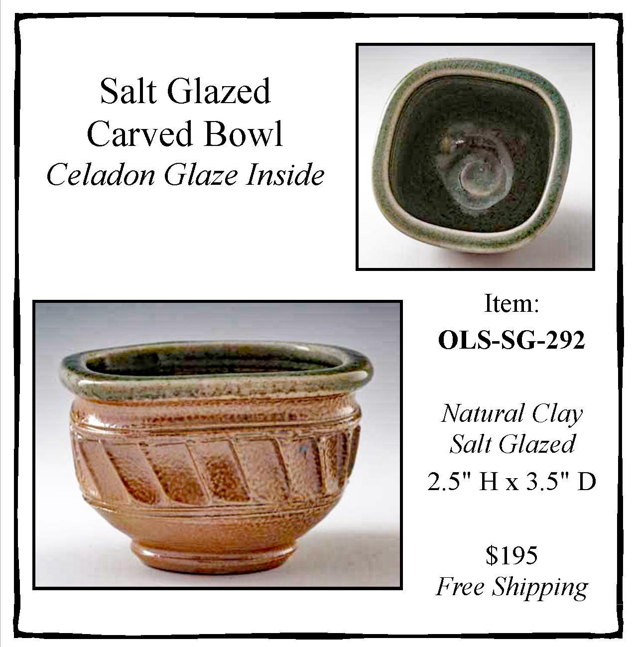 Salt Glazed Carved Bowl OLS-SG-292