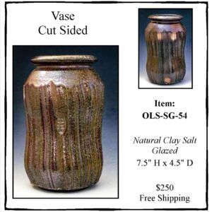 Salt Glazed Cut-Side Vase, OLS-SG-54