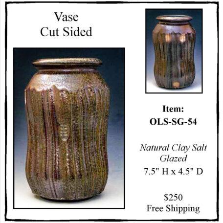 Salt Glazed Cut-Side Vase, OLS-SG-54