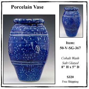 Salt Glazed Porcelain Vase, 50-Vase-SG-367