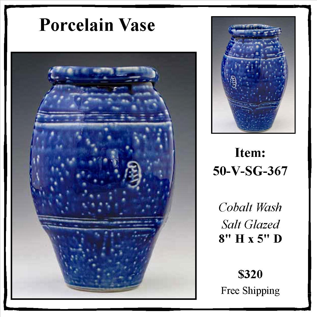 Salt Glazed Porcelain Vase, 50-Vase-SG-367