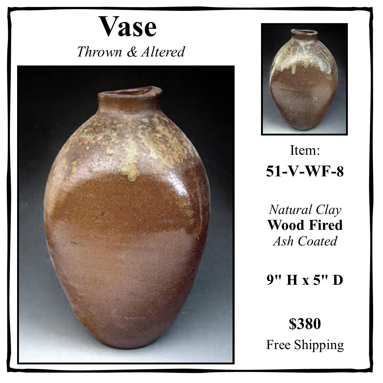 Wood Fired Vase, 51-Vase-WF-8